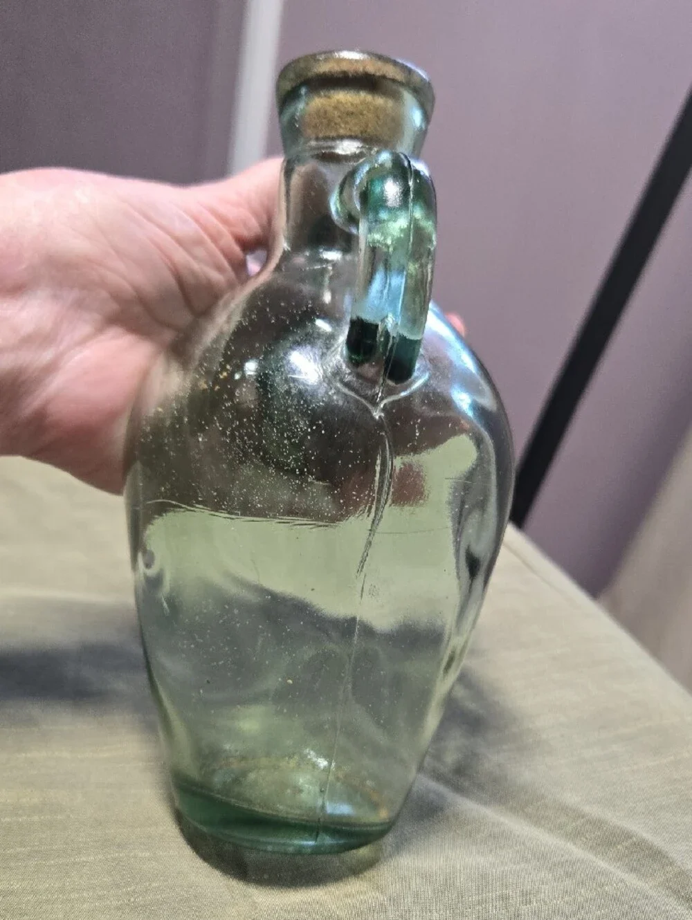 Glass Amphora Vase in Light Green - Classic Decorative Accent